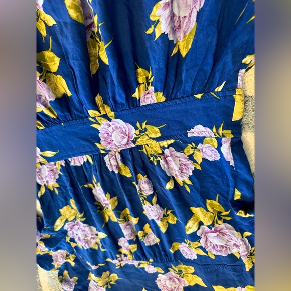 Free People Printed Love of My Life Midi Dress Floral Blue XS Button Front Midi - Picture 8 of 16